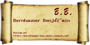 Bernhauser Benjámin névjegykártya